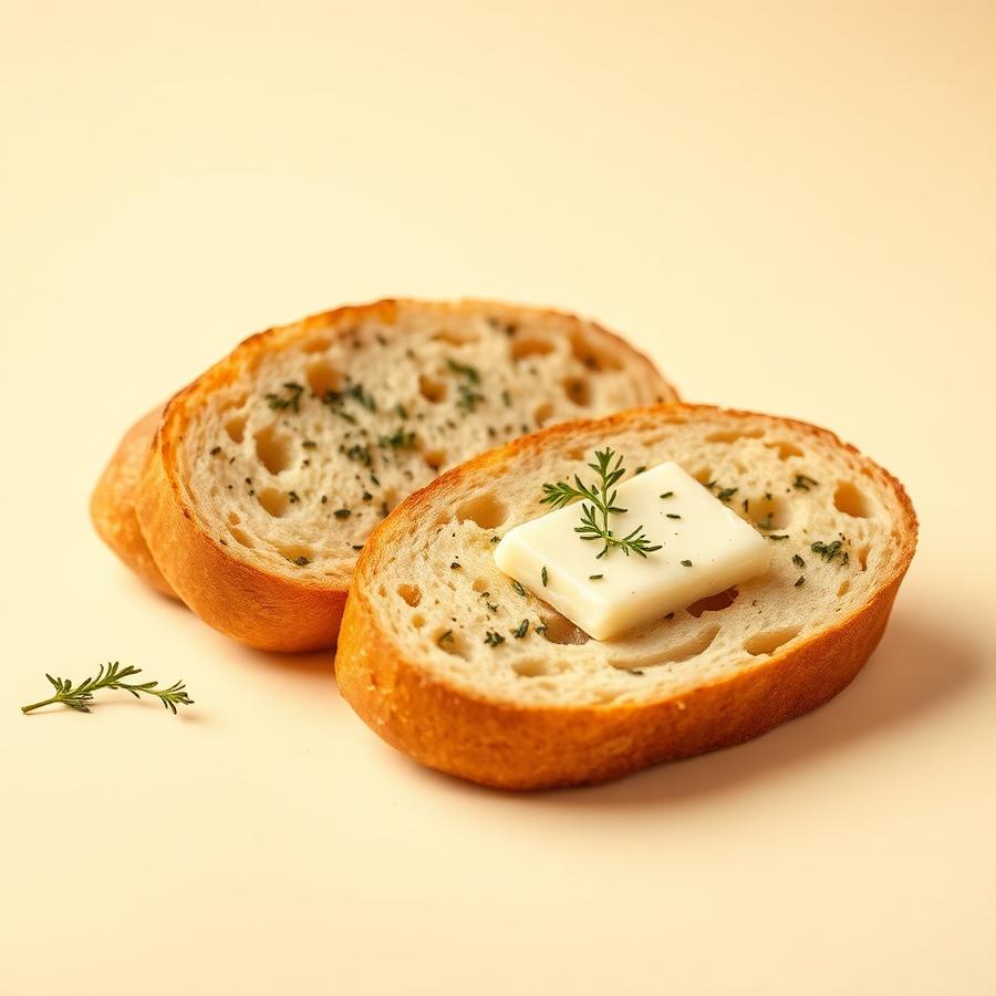 Garlic bread loaf fresh from the oven
